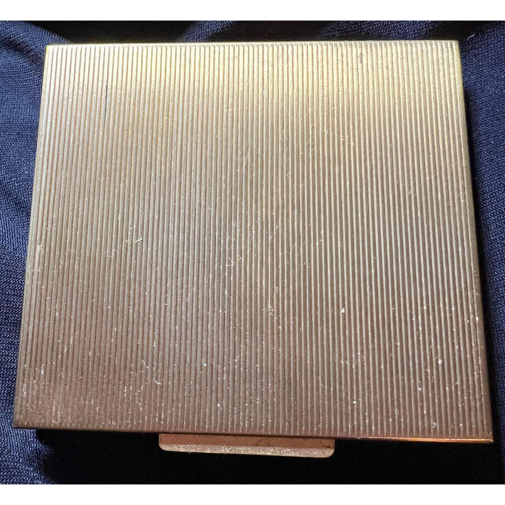 Vintage Rex Fifth Avenue Goldtone Compact Mirror Powder Puff Square